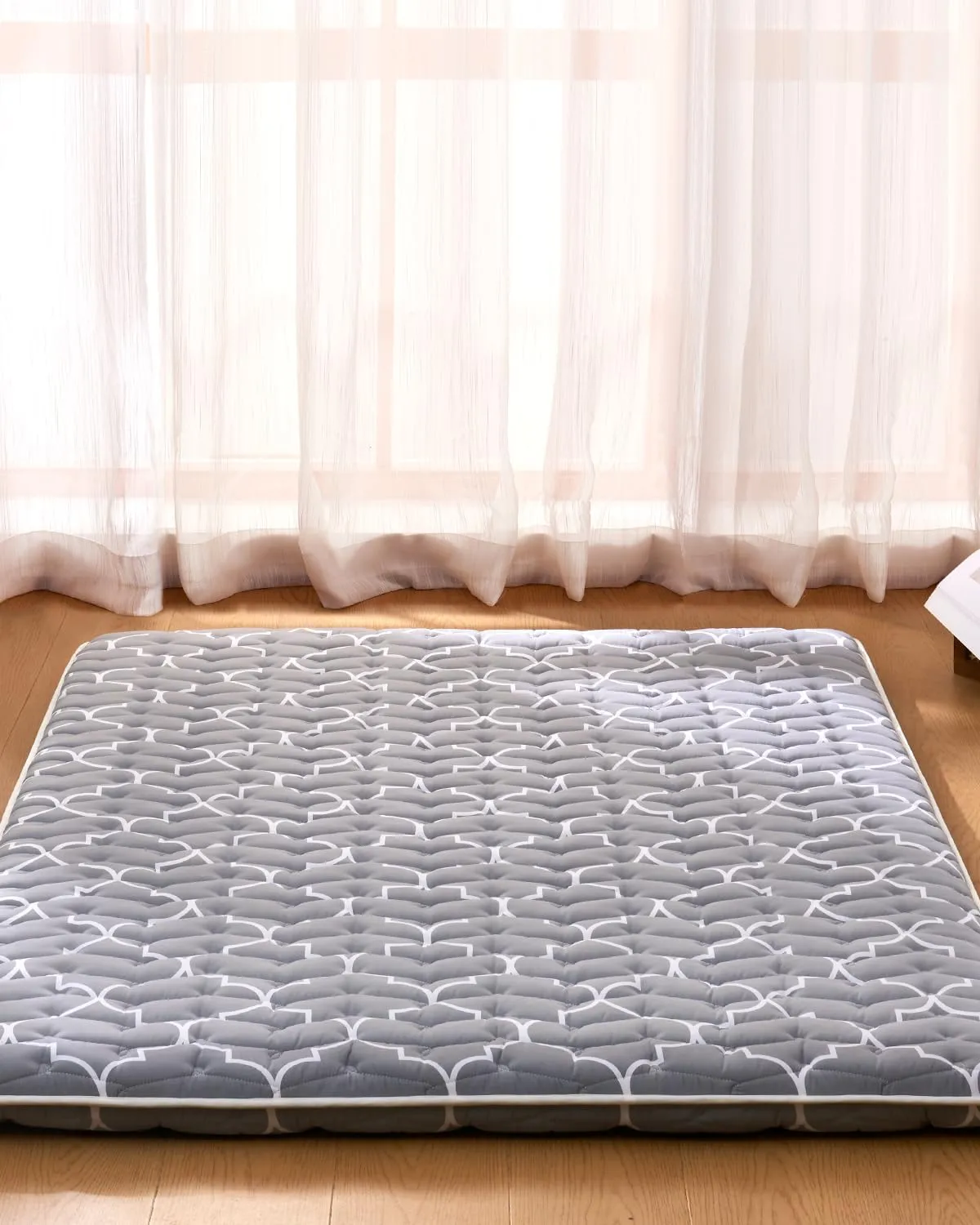 6th Generation Japanese Floor Futon Mattress - Extra-Thick 9-Layer Modern Futon with 100% High-Density Foam, Portable Floor Mattress Sleeping Pad for Adults, Guest Room, Dormitory, Single Size 75"x25"