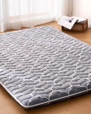 6th Generation Japanese Floor Futon Mattress - Extra-Thick 9-Layer Modern Futon with 100% High-Density Foam, Portable Floor Mattress Sleeping Pad for Adults, Guest Room, Dormitory, Single Size 75"x25"