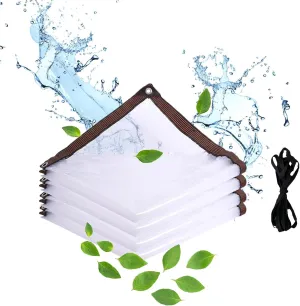 6x10 FT Clear Tarp,10x12ft Heavy Duty Waterproof Tarpaulins,Transparent Vinyl Tarps with Grommets,Outdoor Transparent Cover for Greenhouse, Patio, Porches (3 * 4m)