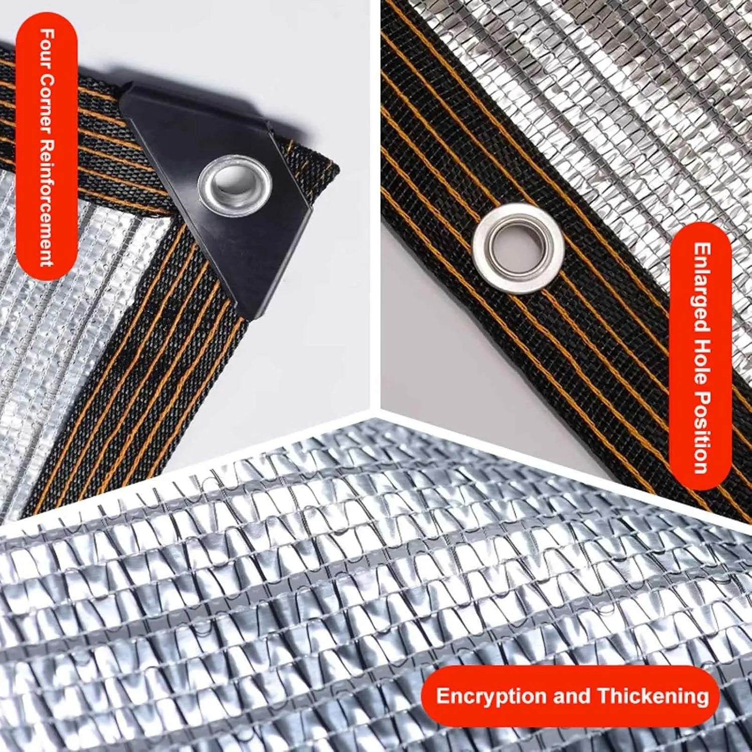 75% Shade Cloth Sun Shade Net Sunblock Mesh Tarp Sun Shade Sail Aluminum Foil for Garden Plants Cover Greenhouse and Patio UV Block Windblock Plant Shade(5.0x7.0 m/16.4x23 ft)