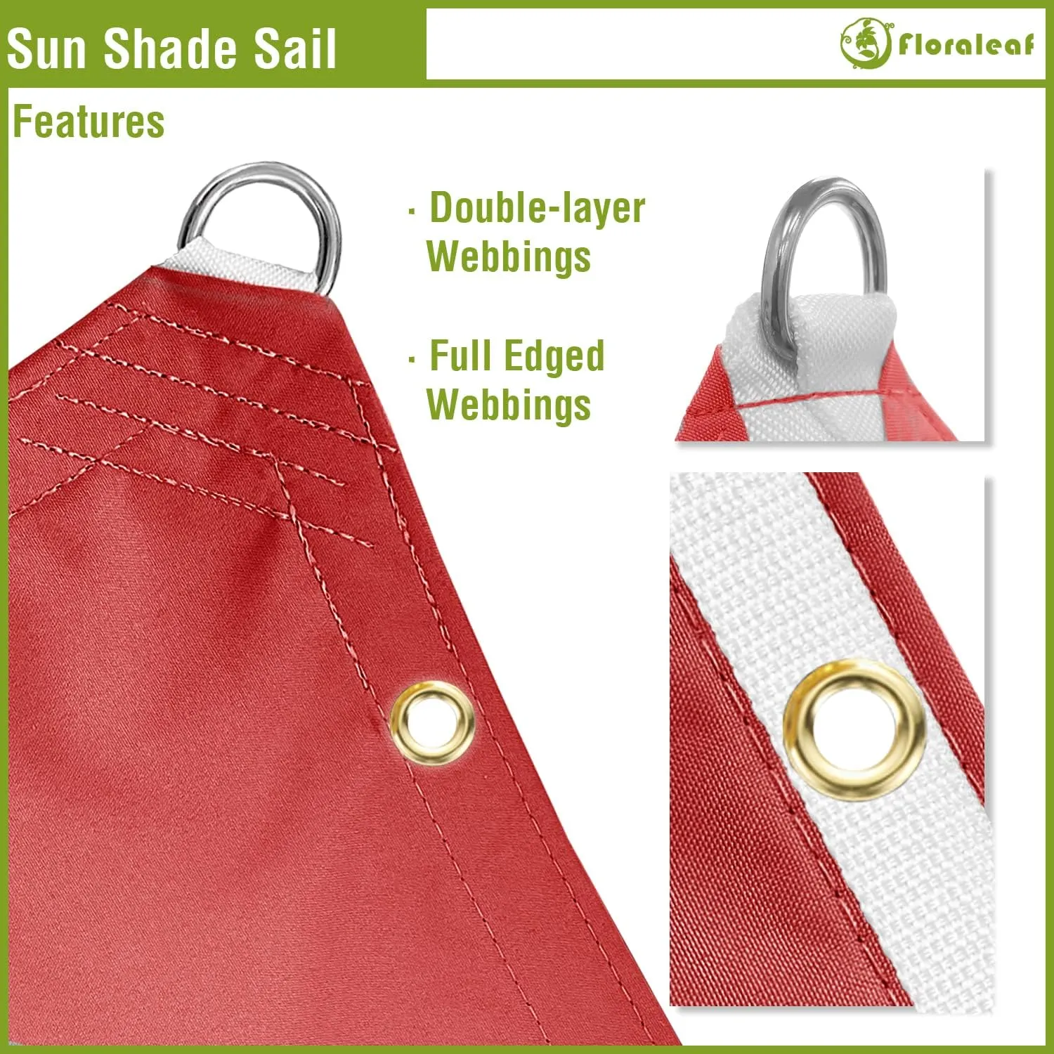 7'x9' Waterproof Sun Shade Sail Canopy Rectangle Sail Awning Tarp UV Shelter for Outdoor Patio Backyard - Custom Red Color