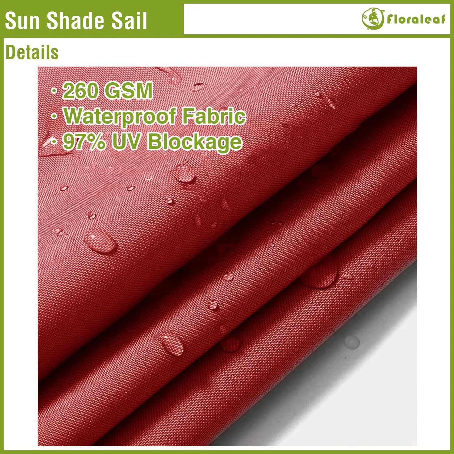 7'x9' Waterproof Sun Shade Sail Canopy Rectangle Sail Awning Tarp UV Shelter for Outdoor Patio Backyard - Custom Red Color