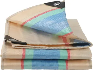8' x 10' Tarps Heavy Duty Waterproof 14Mil, Small Large Tarps with Grommets and Reinforced Edges, 100% UV Blocking Tear Resistance Plastic PE Tarp Roof Camping Patio Pool Boat