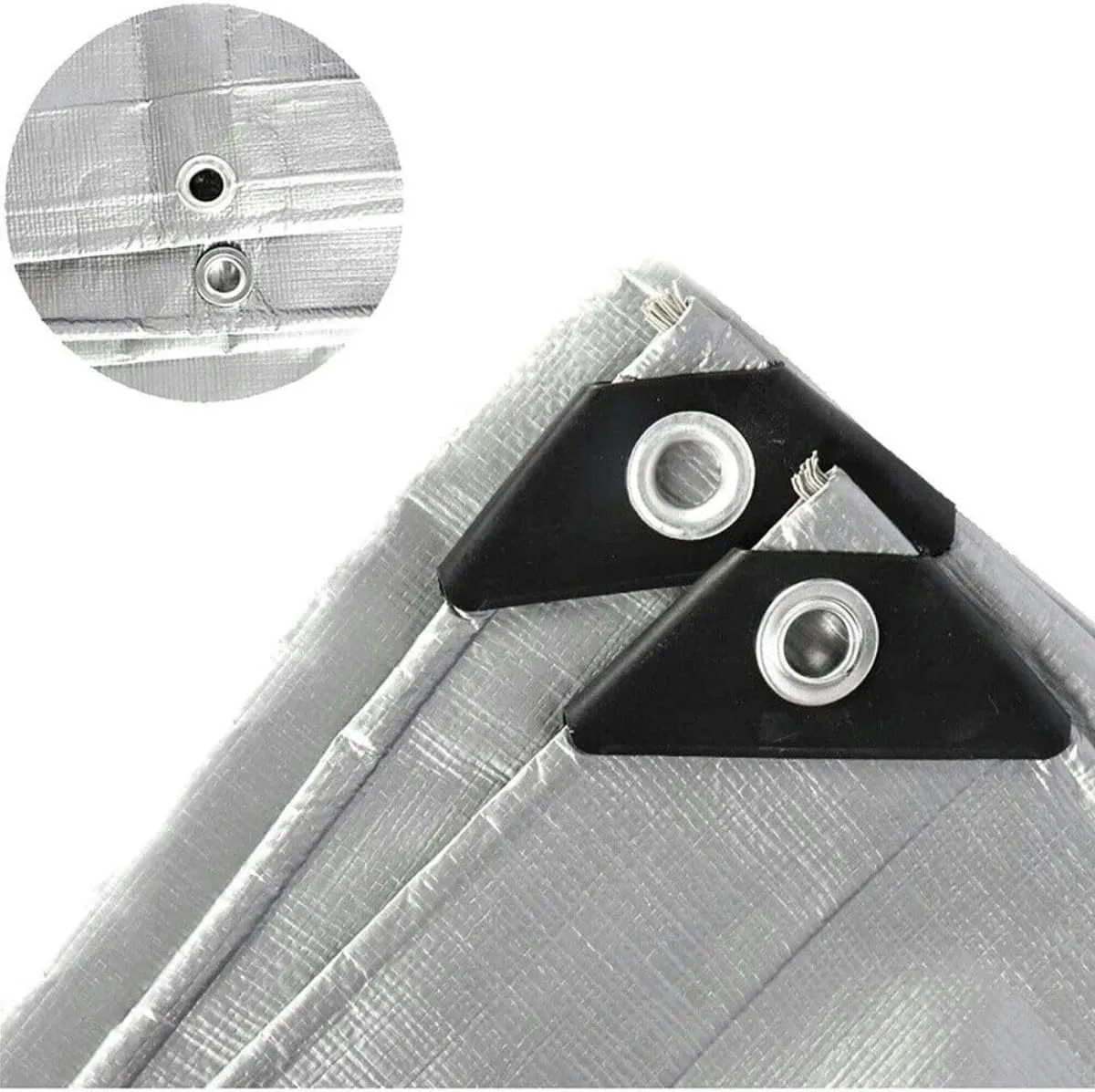8' x 20' Tarps Heavy Duty Waterproof, 10 Mil Silver Poly Tarp Cover, UV Resistant, Rip and Tear Proof Tarpaulin with Grommets and Reinforced Edges for Roof, Patio, Camping, Boat, Pool