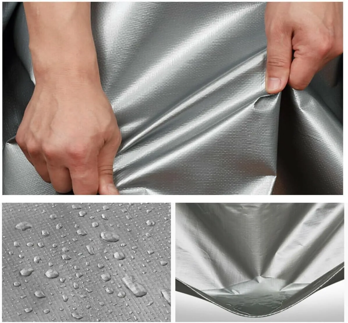 8' x 20' Tarps Heavy Duty Waterproof, 10 Mil Silver Poly Tarp Cover, UV Resistant, Rip and Tear Proof Tarpaulin with Grommets and Reinforced Edges for Roof, Patio, Camping, Boat, Pool