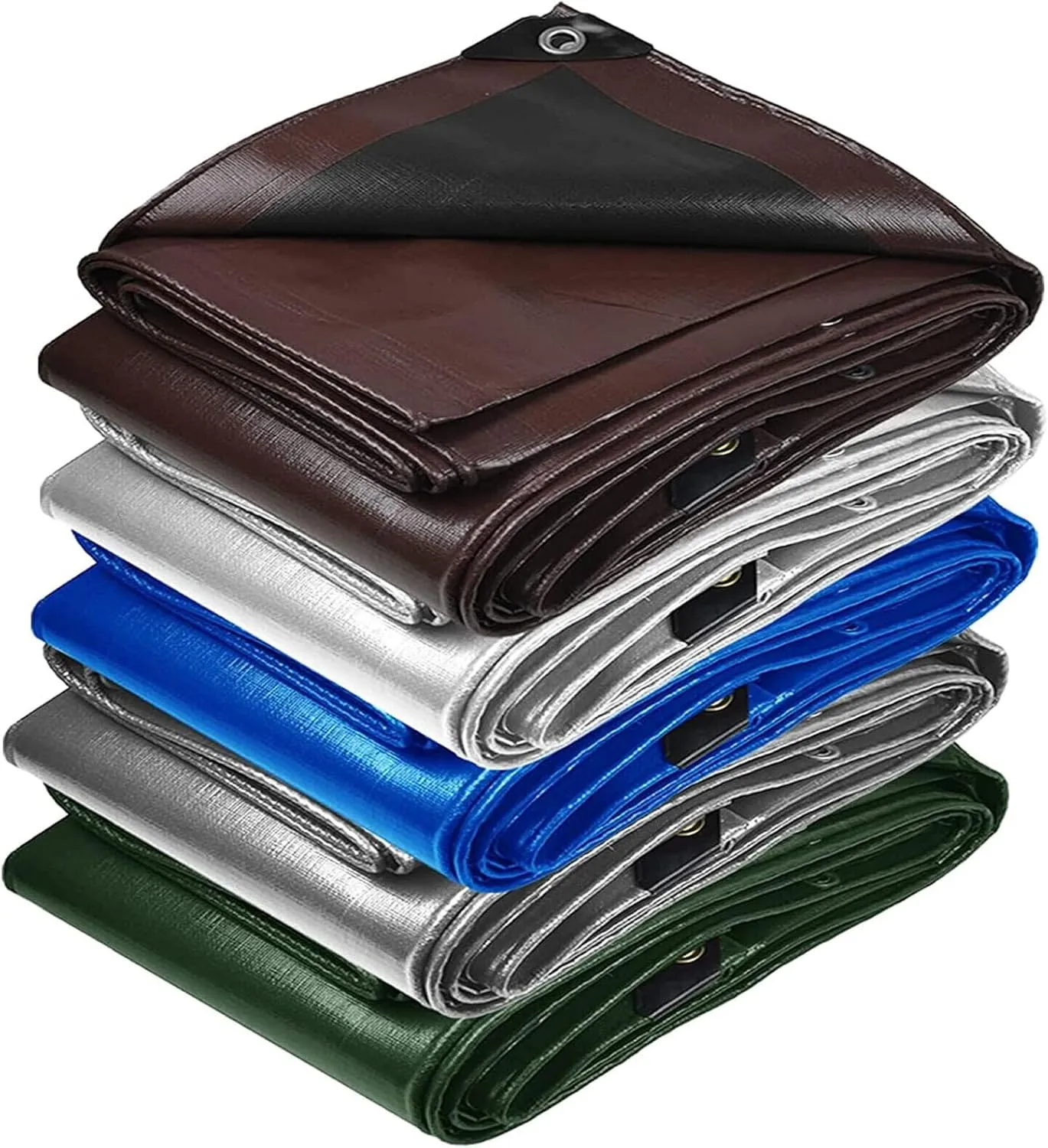 8'x 30' Tarps Heavy Duty Thick Waterproof, Poly Canopy Green Tent Shelter Cover, 5 Mil Tarpaulin Shade, Rip and Tear Proof, UV Resistant Tarpaulin with Grommets and Reinforced Edges