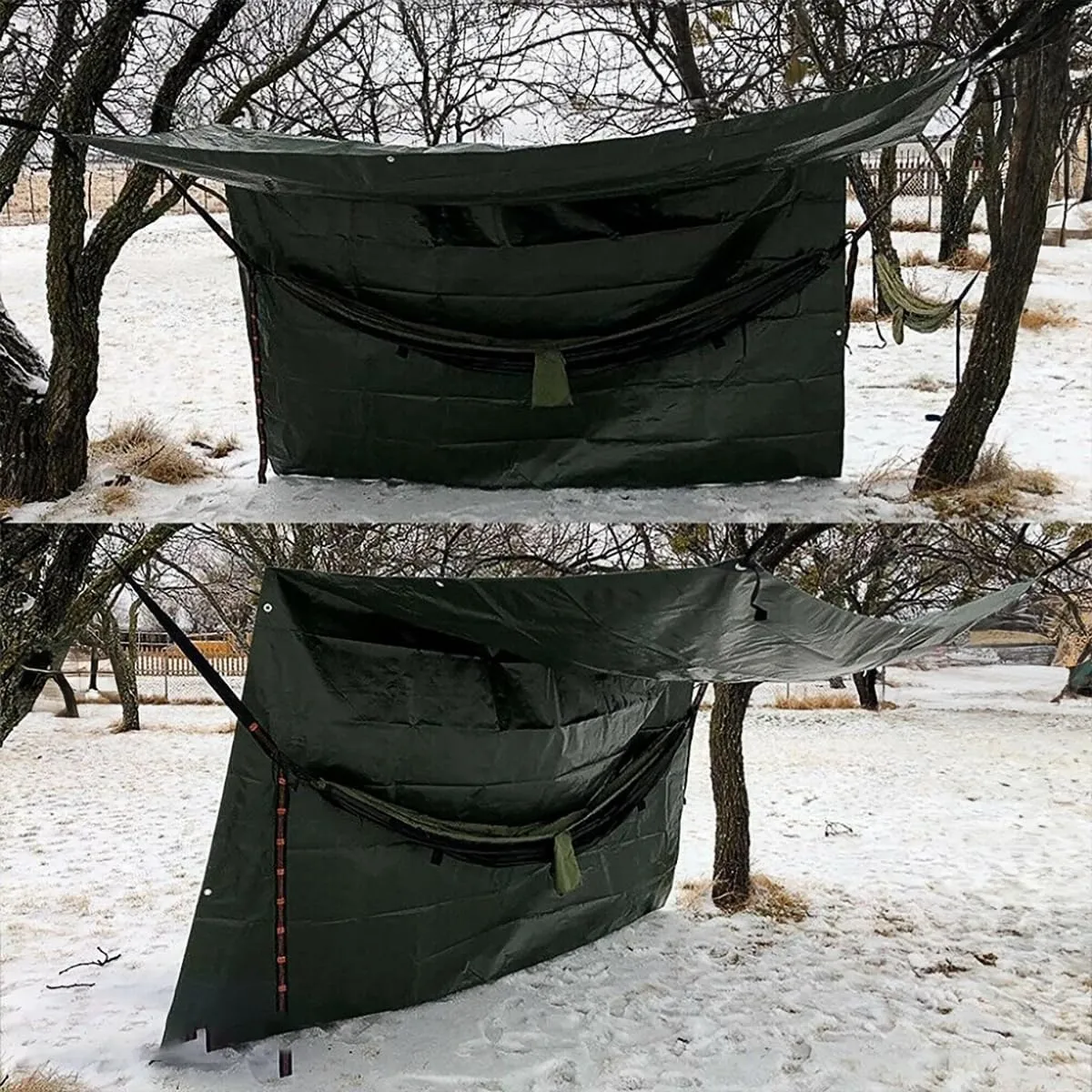 8'x 30' Tarps Heavy Duty Thick Waterproof, Poly Canopy Green Tent Shelter Cover, 5 Mil Tarpaulin Shade, Rip and Tear Proof, UV Resistant Tarpaulin with Grommets and Reinforced Edges