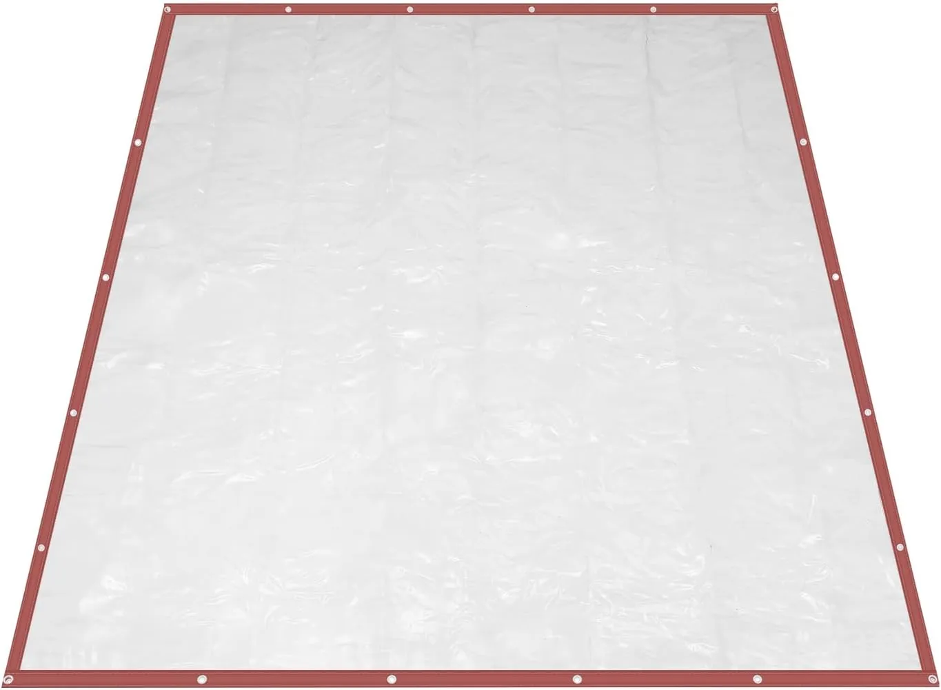 8x20Ft Rainproof Tarpaulin w/Grommet, PVC Plastic Heavy Duty Water Resistant Tarp Cover, Thermal Insulation Clear Tarp,Waterproof Rainproof Resistant for Porch Screens/Deck Covers (8 * 8 Ft - Brown)