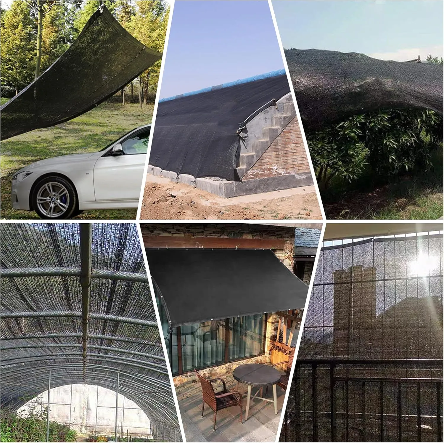 90% Black Sunblock Shade Cloth, UV Resistant Sun Shade Canopy with Grommets, 10 ft x 10 ft Outdoor Shade Mesh Cover Tarp for Garden, Greenhouse, Pergola, Backyard, Patio, Flowers Plants