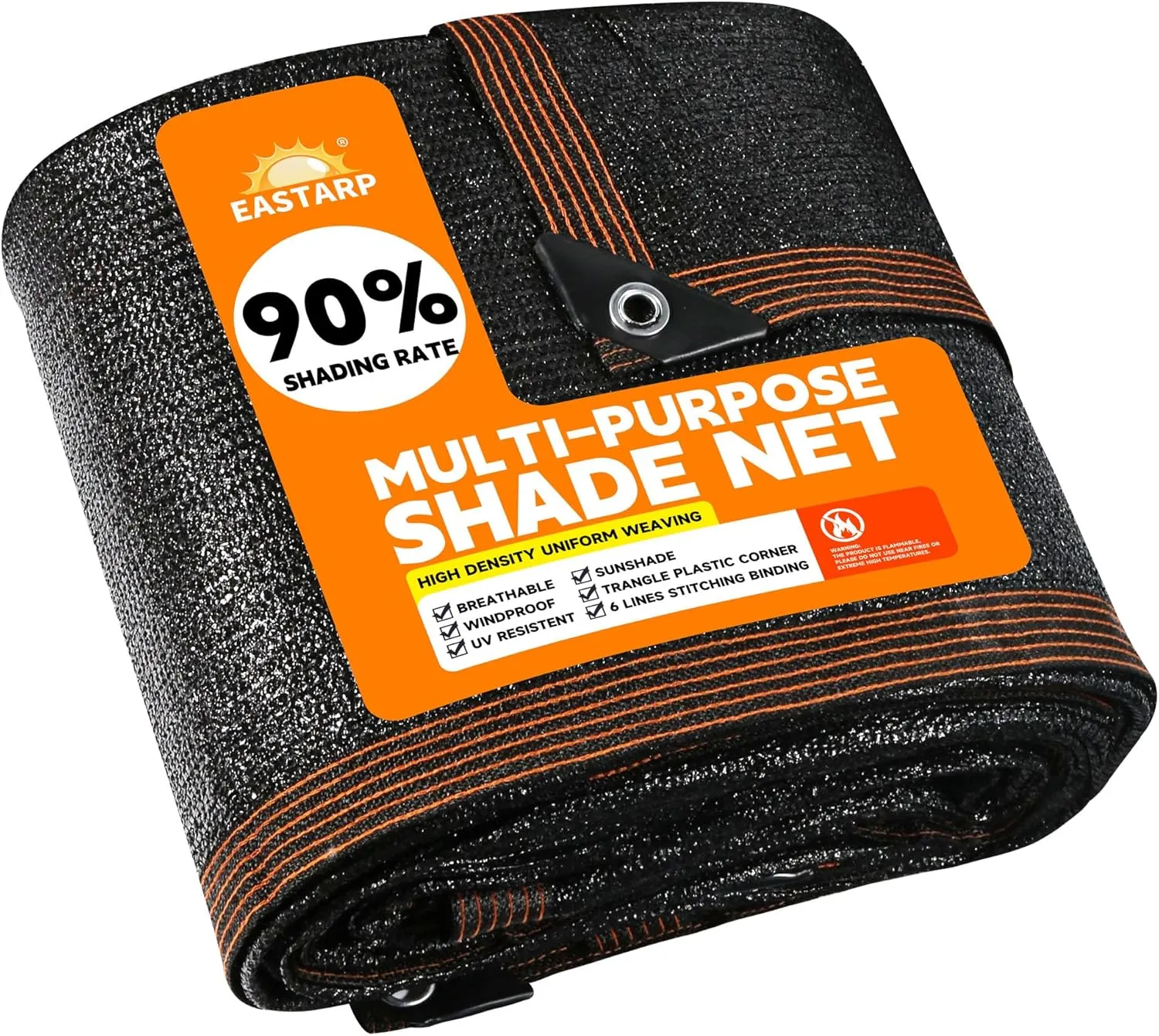 90% Shading Rate 10'x12' Black Shade Cloth,UV Resistant Durable Mesh Tarp with Grommets&Reinforced Edges, Shade Net Using for Plants Cover, Greenhouse, Dog Kennel, Patio, Chicken House
