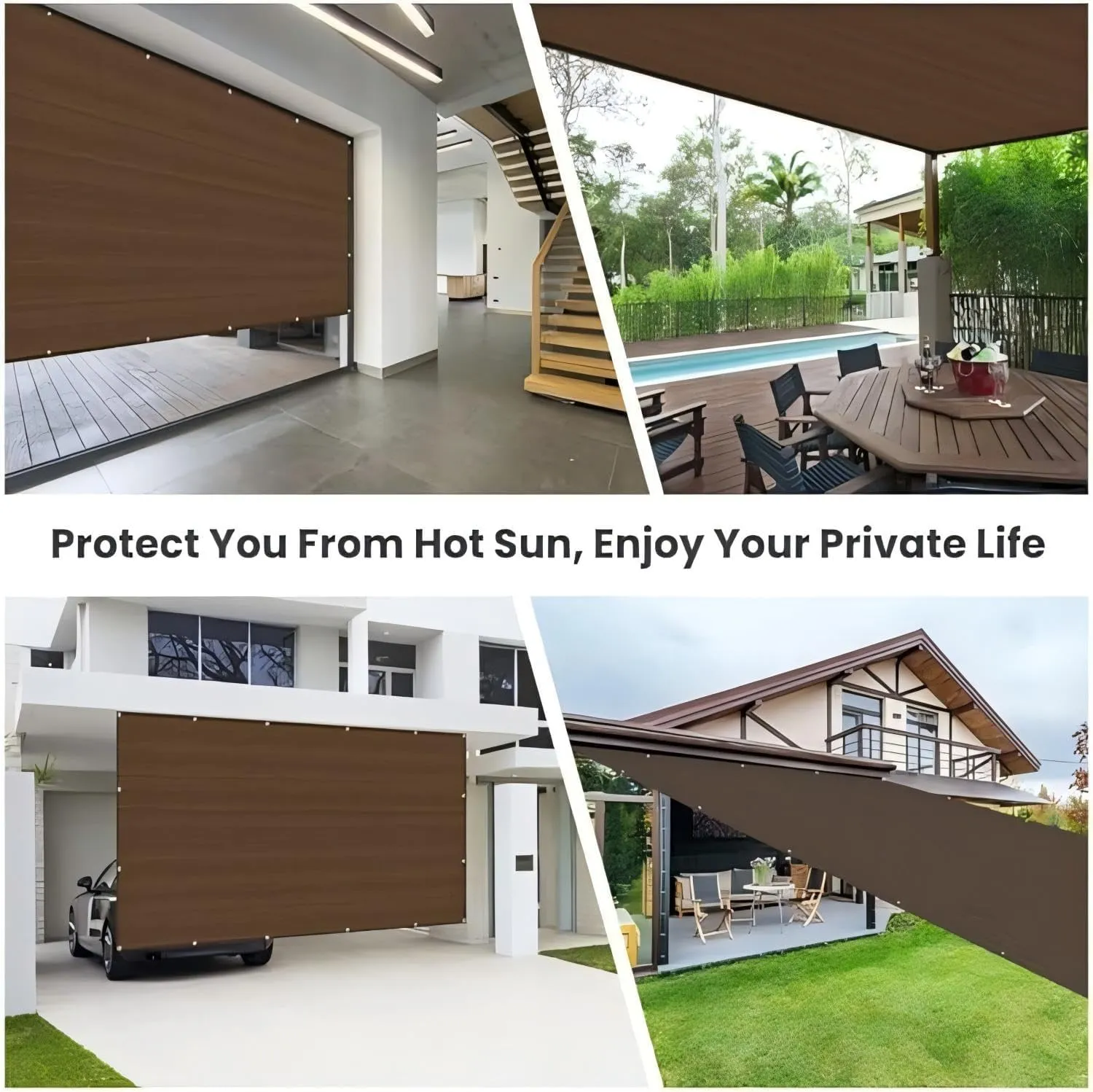 90% Sun Shade Cloth with Grommets, Pergola Shade Cover Canopy, Mesh Tarp Sun Screens for Patio, Outdoor, Garden, Backyard (10' X 10')