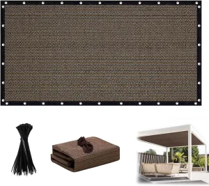 90% Sun Shade Cloth with Grommets – Pergola Shade Cover Canopy, UV Block Mesh Tarp Sun Screen for Outdoor Patio, Garden, Backyard, Pergola Covers, Roll Down Sun Shades (10' X 10')