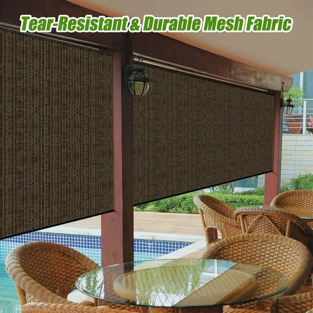 90% Sun Shade Cloth with Grommets – Pergola Shade Cover Canopy, UV Block Mesh Tarp Sun Screen for Outdoor Patio, Garden, Backyard, Pergola Covers, Roll Down Sun Shades (10' X 10')