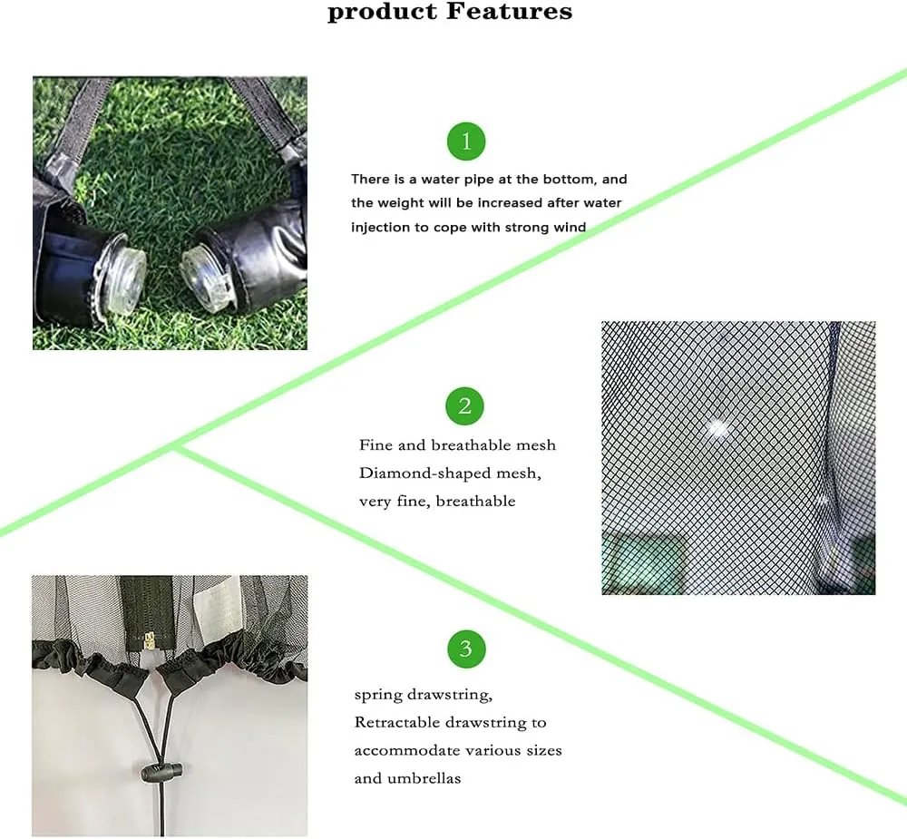 9/10 FT Mosquito Net For Patio Umbrella Outdoors Screen Polyester Hanging Tent(Mosquito Net Only)