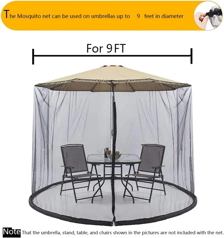 9/10 FT Mosquito Net For Patio Umbrella Outdoors Screen Polyester Hanging Tent(Mosquito Net Only)