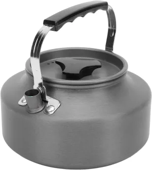 A camping kettle with a 1.1L capacity, made of heat - aluminum alloy. It is a portable stovetop coffee and tea pot suitable for outdoor activities.