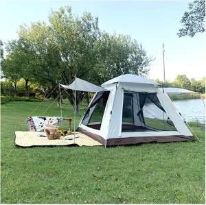 A Tent 4 People Insect-Proof,Double Doors and Four Windows Utility Tent Sturdy and Lightweight Instant Dome Tent for Camping Hopeful