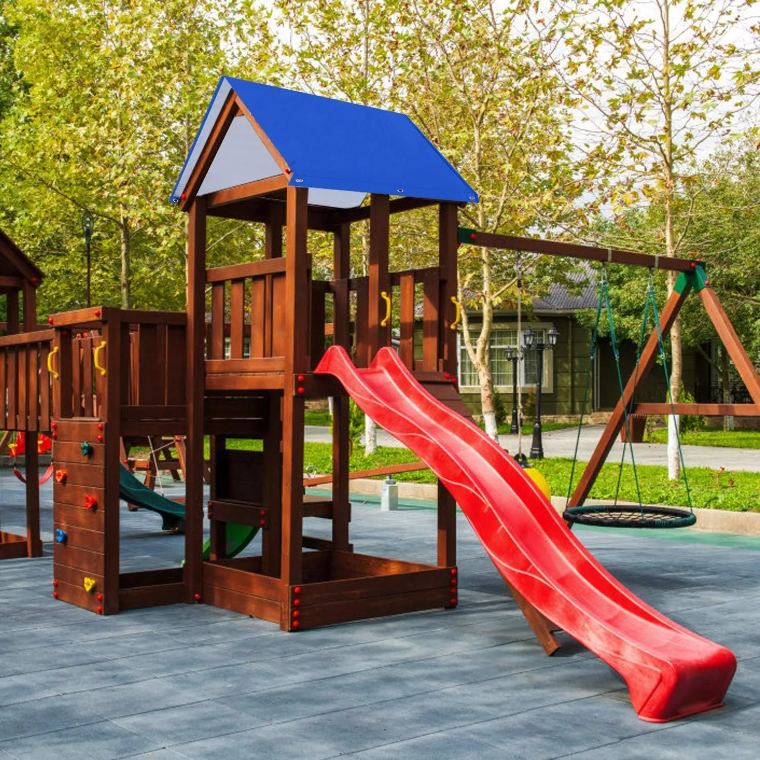 ABCCANOPY 43"X90" Swing Set Replacement Tarp for Playgrounds, Shade Screens (Blue)