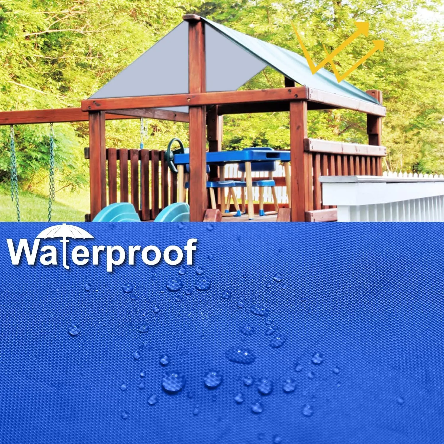 ABCCANOPY 43"X90" Swing Set Replacement Tarp for Playgrounds, Shade Screens (Blue)