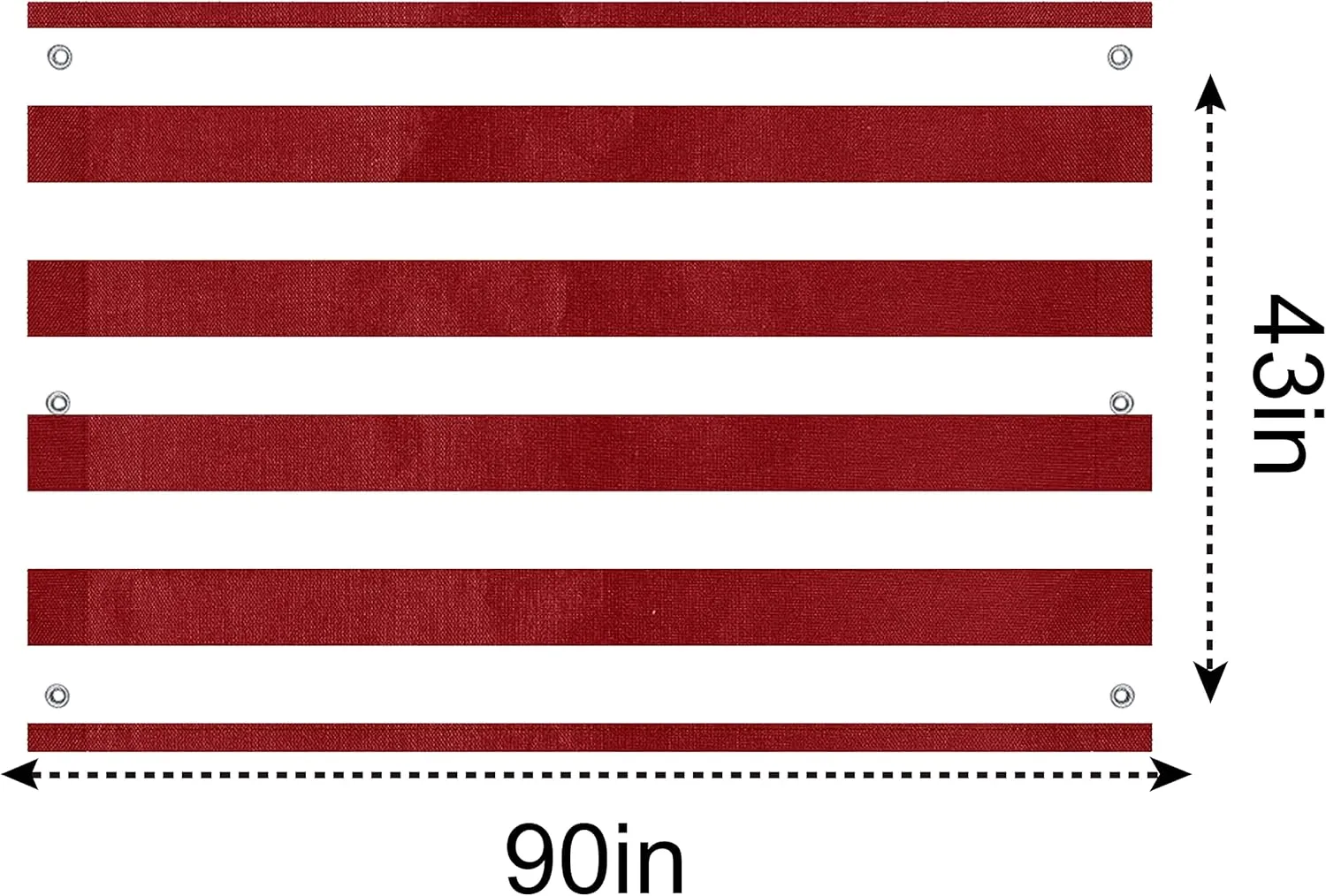 ABCCANOPY 43"X90" Swing Set Replacement Tarp for Playgrounds, Shade Screens (Burgundy/White)