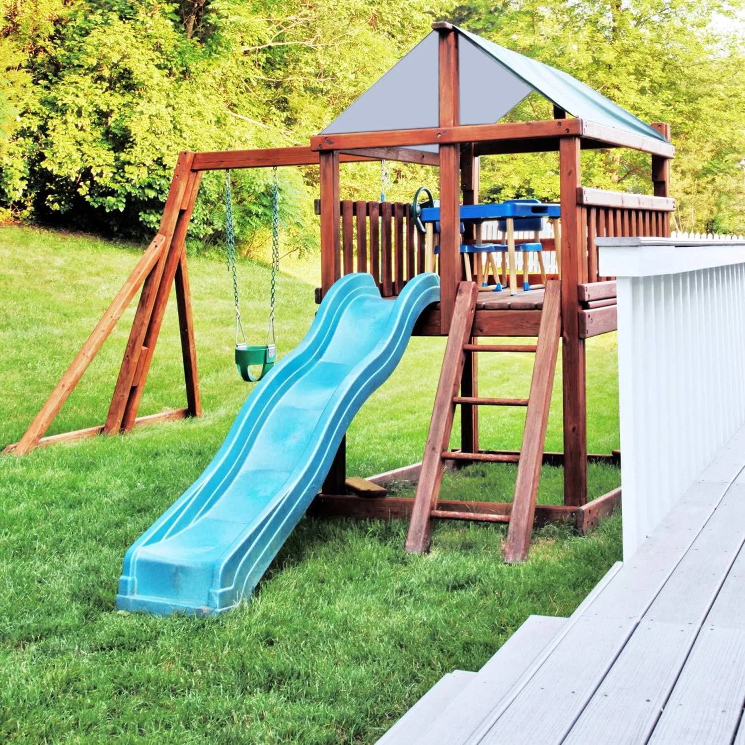 ABCCANOPY 43"X90" Swing Set Replacement Tarp for Playgrounds, Shade Screens (Burgundy/White)