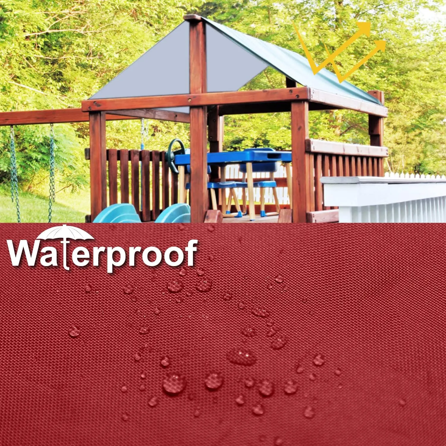 ABCCANOPY 43"X90" Swing Set Replacement Tarp for Playgrounds, Shade Screens (Burgundy/White)