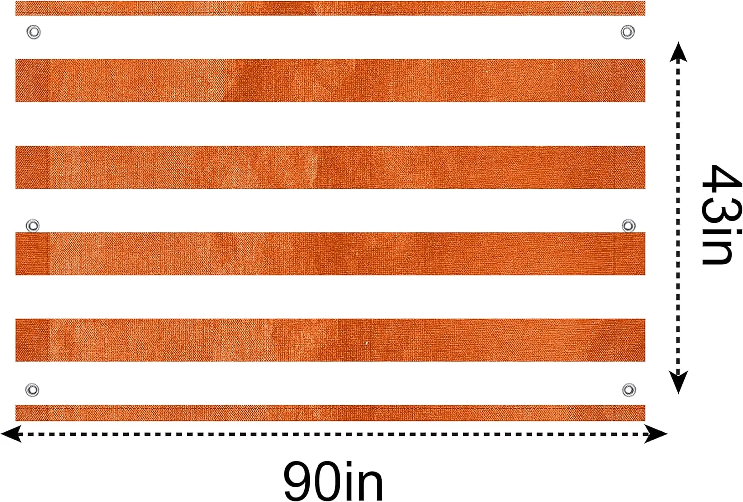 ABCCANOPY 43"X90" Swing Set Replacement Tarp for Playgrounds, Shade Screens (Orange/White)