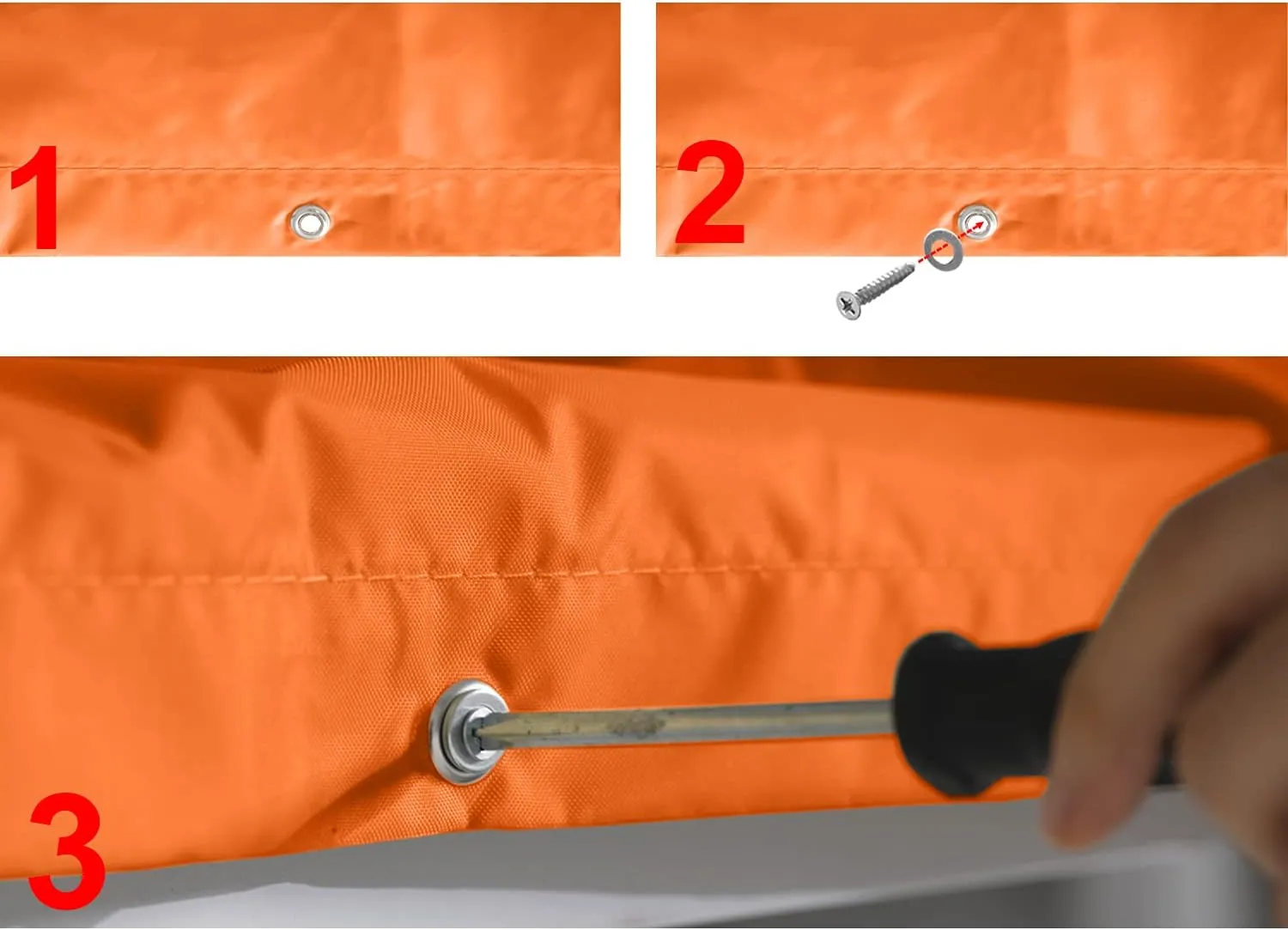 ABCCANOPY 43"X90" Swing Set Replacement Tarp for Playgrounds, Shade Screens (Orange/White)