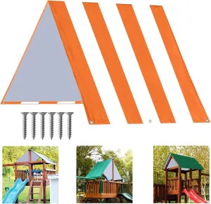 ABCCANOPY 43"X90" Swing Set Replacement Tarp for Playgrounds, Shade Screens (Orange/White)