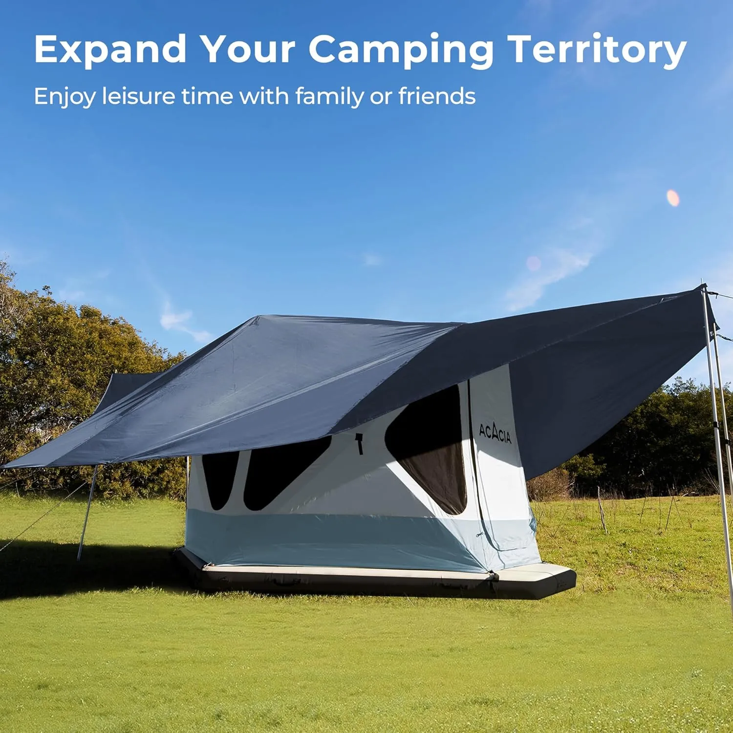 ACACIA Canopy XL for Space Acacia Camping System, PU2000 Waterproof Camping Tarp for 4 Season Camping, UPF50  Sunproof Tent Tarp with 4 Telescoping Poles, Carry Bag, Star Night