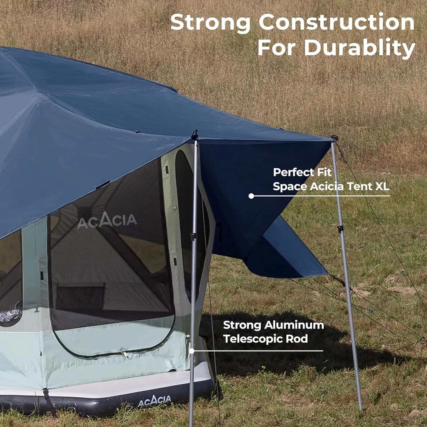 ACACIA Canopy XL for Space Acacia Camping System, PU2000 Waterproof Camping Tarp for 4 Season Camping, UPF50  Sunproof Tent Tarp with 4 Telescoping Poles, Carry Bag, Star Night