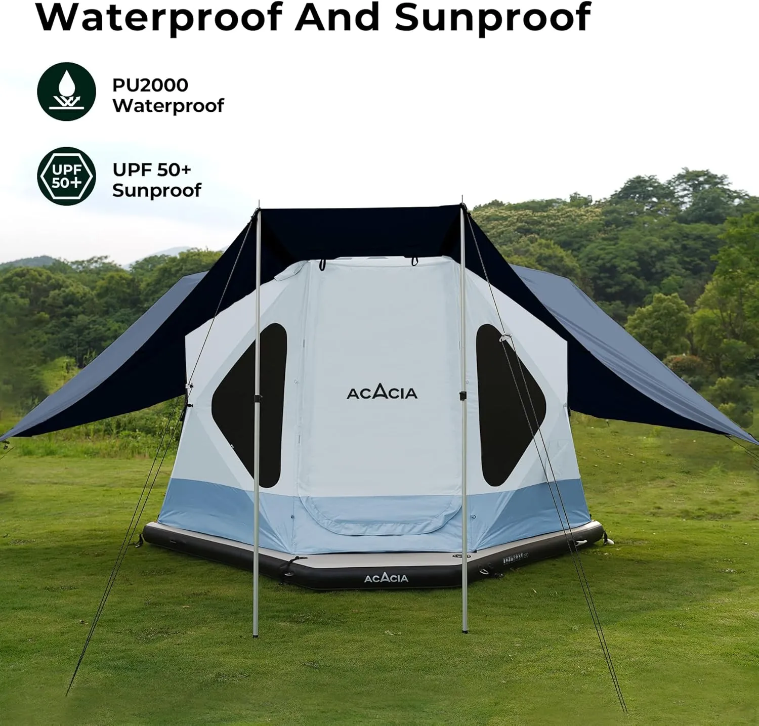 ACACIA Canopy XL for Space Acacia Camping System, PU2000 Waterproof Camping Tarp for 4 Season Camping, UPF50  Sunproof Tent Tarp with 4 Telescoping Poles, Carry Bag, Star Night