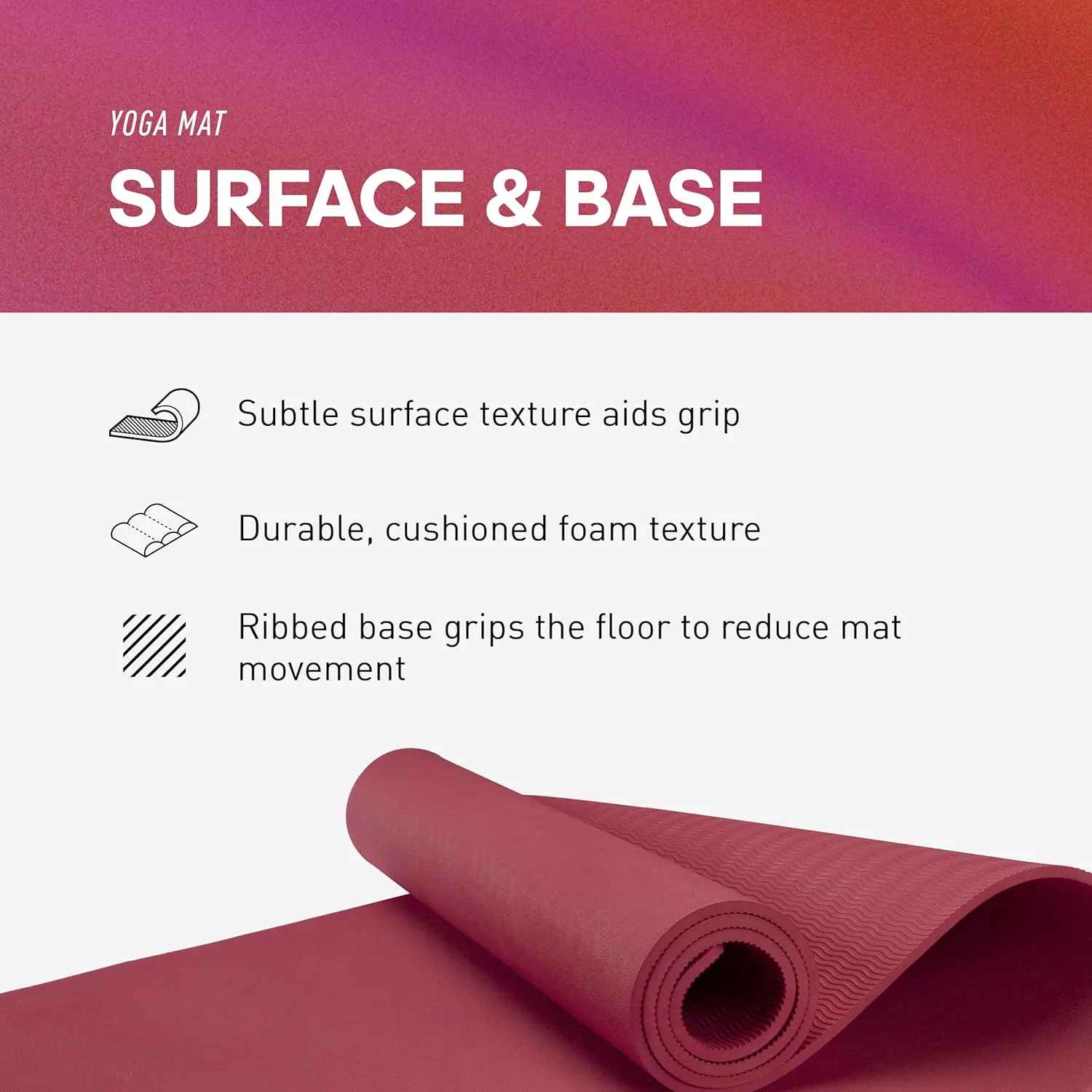 adidas Yoga Mat - Eco Friendly - Non Slip, Durable Textured Surface