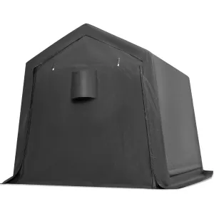 ADVANCE OUTDOOR 8x8 ft Carport Outdoor Portable Storage Shelter Garage Tent Carport, Gray