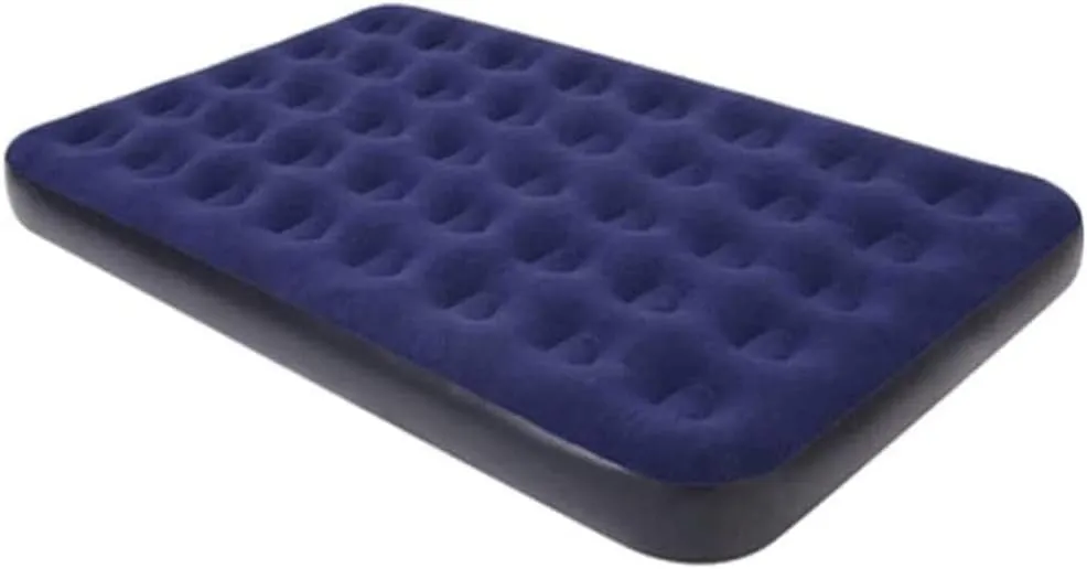 Air Mattress for Inflatable - Portable Blue Blow Up Mattresses with Flocked top - Foldable Air Bed for Tent Camping Home Travel Backpacking