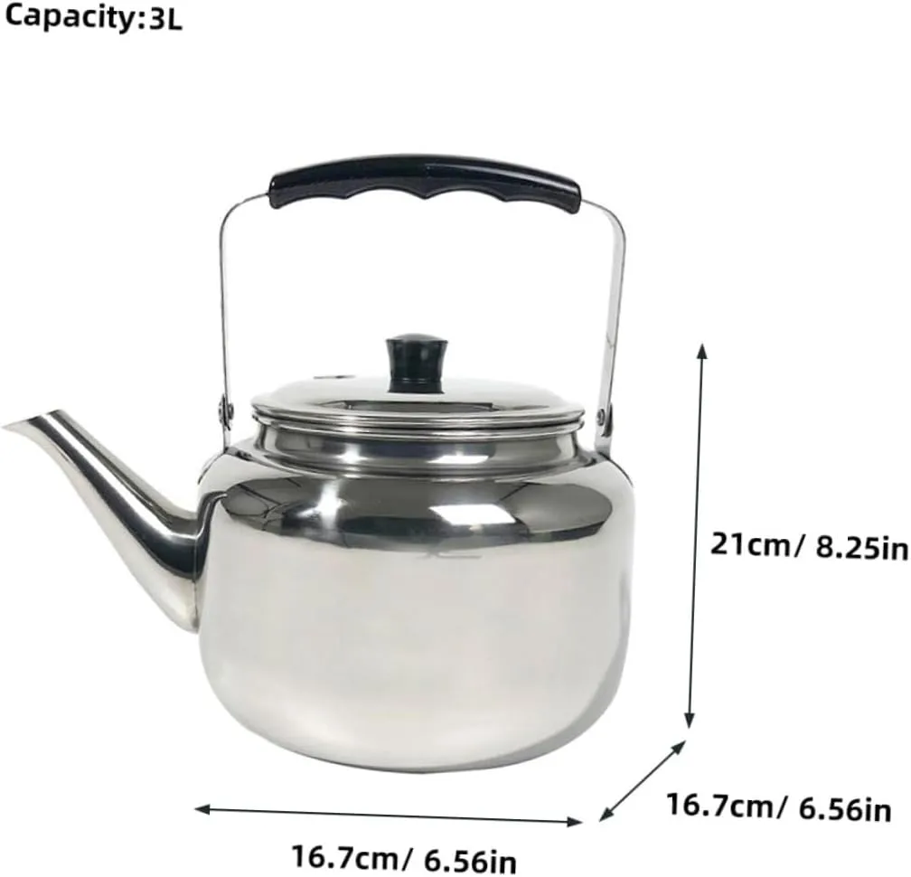 Alipis Kettle Stainless Steel Stovetop Pot for Outdoor Cooking Lightweight and Portable Design for Camping and Hiking for Boiling Water and Making Tea