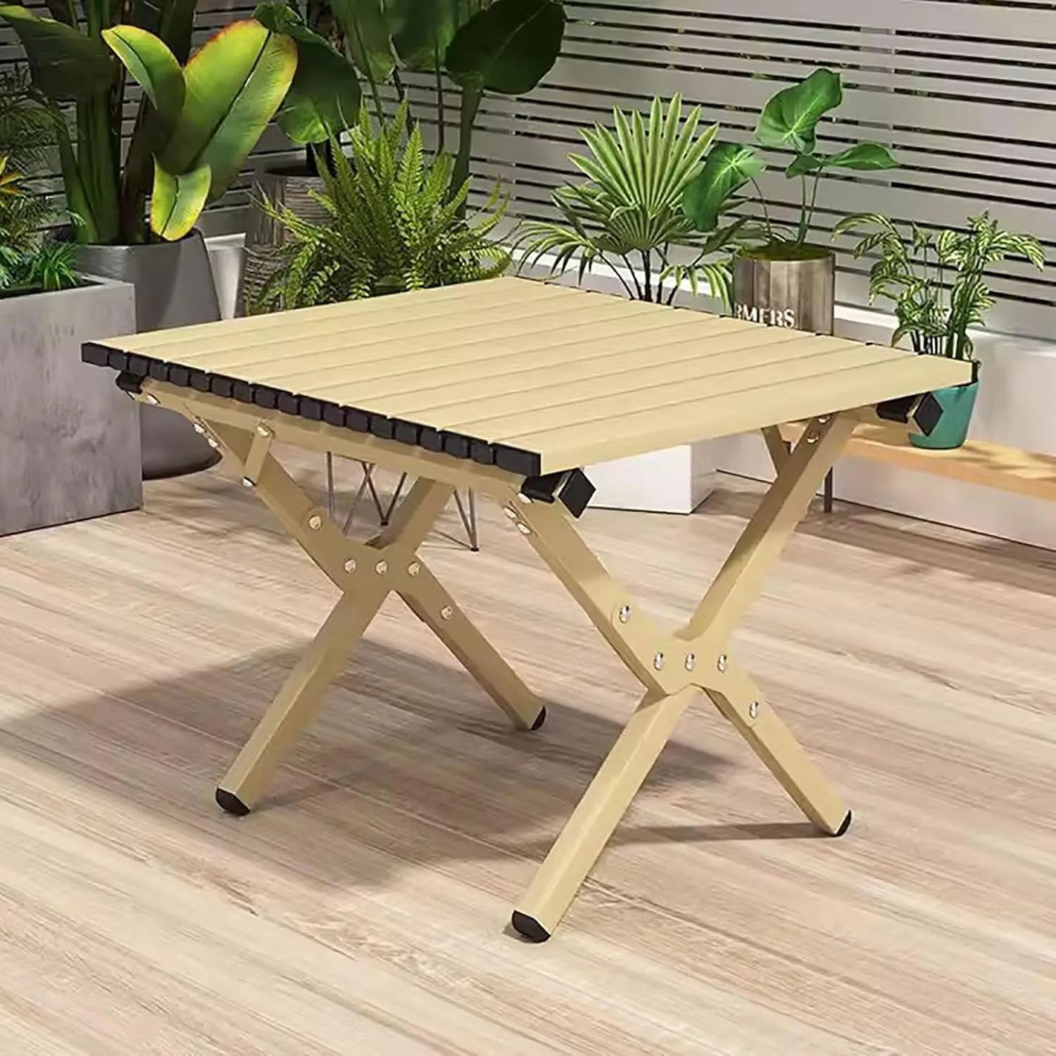 Aluminum Folding Camping Table, Portable Camping Folding Chairs and Tables Set, with Carrying Bag Camp Table, Outdoor Folding Roll up Aluminum Table