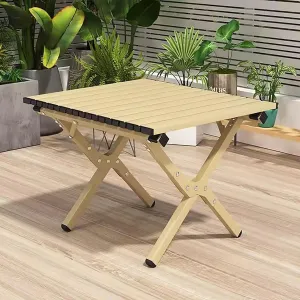 Aluminum Folding Camping Table, Portable Camping Folding Chairs and Tables Set, with Carrying Bag Camp Table, Outdoor Folding Roll up Aluminum Table