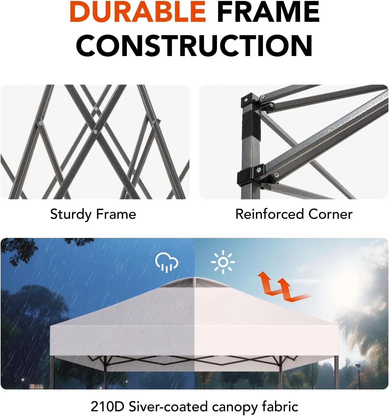 Amada 10x10ft 1-Person Setup Pop Up Canopy with Sidewalls, Beach Tent with Wheel Cover Bag, Easy Outdoor Sun Shade for Events, Parties, Camping, Gazebo with 3-Speed Adjustable Height, White