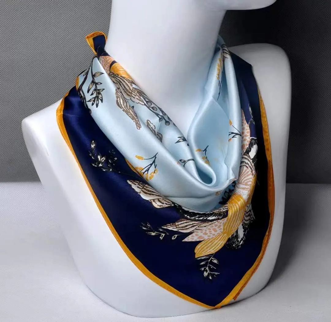ANDANTINO 100% Mulberry Silk Scarf -21” Lightweight Square Neckerchief – Breathable Digital Printed Scarves with Gift Packed