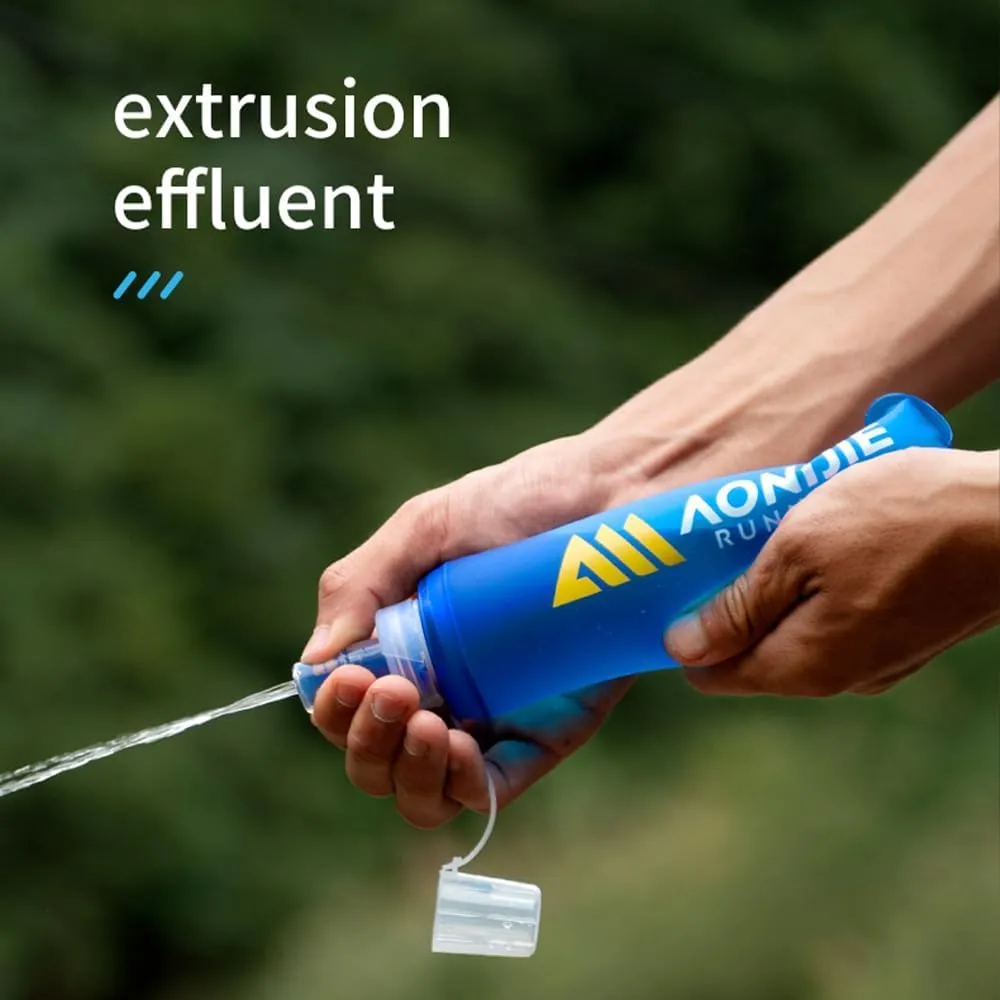 AONIJIE Soft Flask Collapsible Foldable TPU Water Bottles BPA Free Running Flask 250ml / 500ml for Outdoor Sports Hydration Running Hiking Cycling Climbing (Soft Flask,250ml)