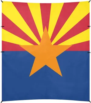 Arizona State Flag Az Blue Red Beach Tent UPF50 Waterproof Portable Sunshade with Sandbags and Shovel for Backyard, Grassland, Park