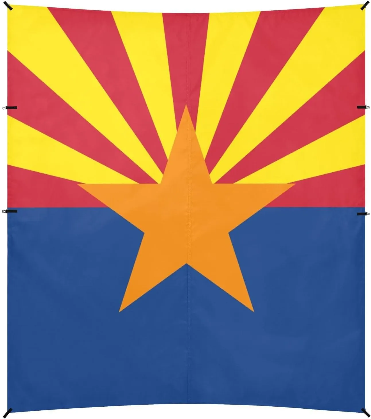 Arizona State Flag Az Blue Red Beach Tent UPF50 Waterproof Portable Sunshade with Sandbags and Shovel for Backyard, Grassland, Park