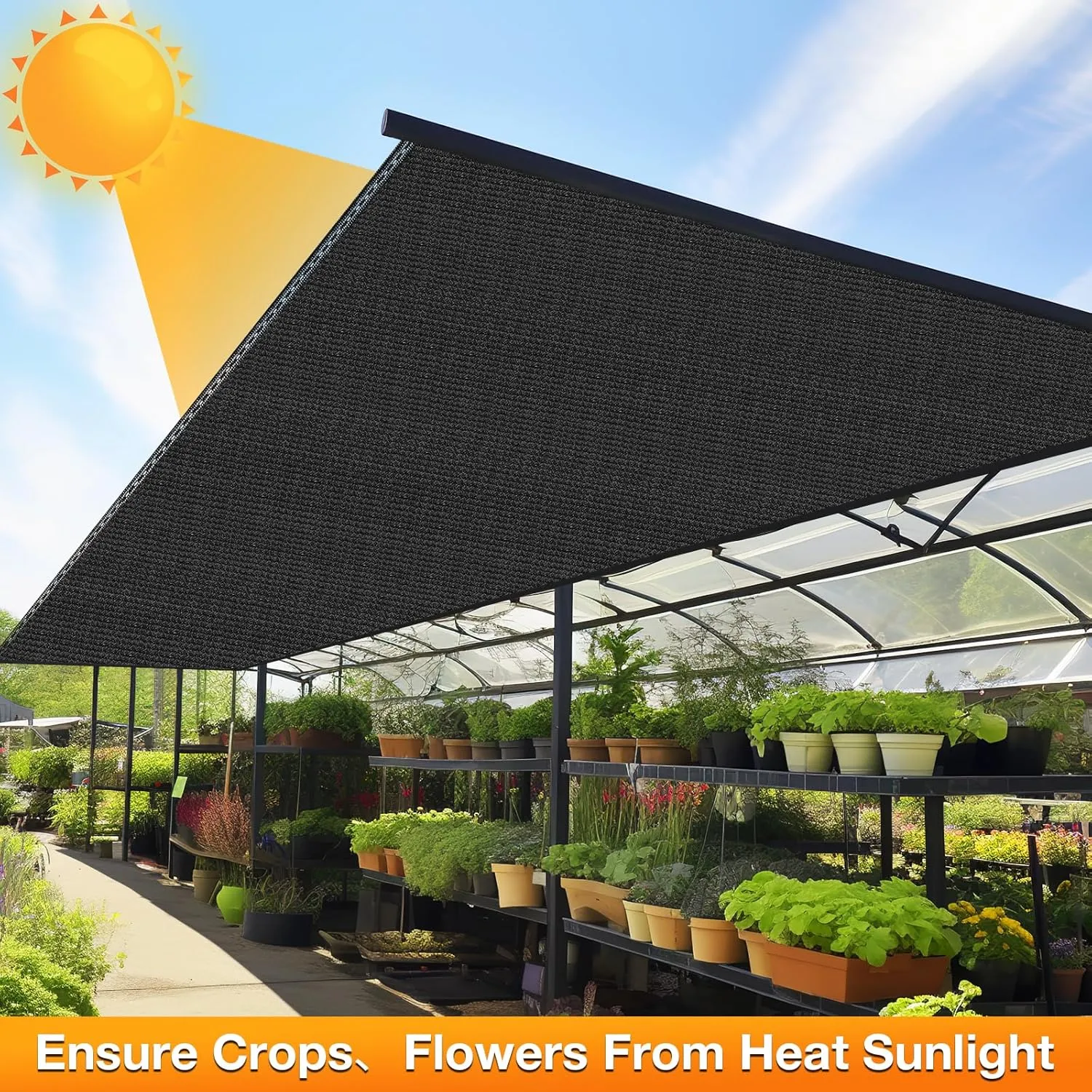 Artpuch 90% Sunblock 8X10 FT Shade Cloth Outdoor Pergola Shade Cover Fabric UV Resistant Mesh Durable Shade Tarp with Grommets for Greenhouse,Patio, Carport,Black