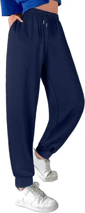 ASIMOON Sweatpants Women with Pockets Loose Lightweight Stretch Yoga Lounge Pants Comfy Drawstring Workout Jogging Pants