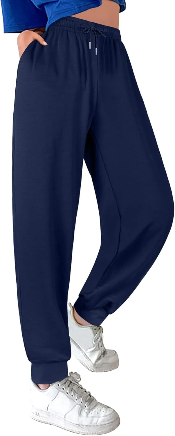 ASIMOON Sweatpants Women with Pockets Loose Lightweight Stretch Yoga Lounge Pants Comfy Drawstring Workout Jogging Pants