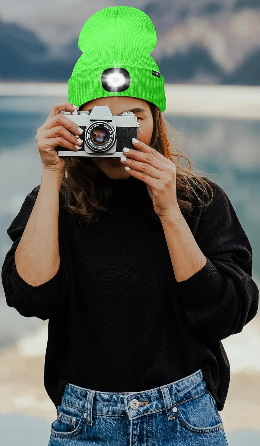 ATNKE LED Beanie with The Light, Unisex USB Rechargeable 4 LED Running Headlamp Bright Caps Gifts for Men Dad and Women