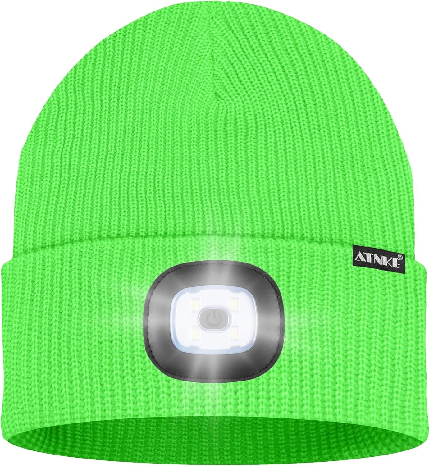 ATNKE LED Beanie with The Light, Unisex USB Rechargeable 4 LED Running Headlamp Bright Caps Gifts for Men Dad and Women