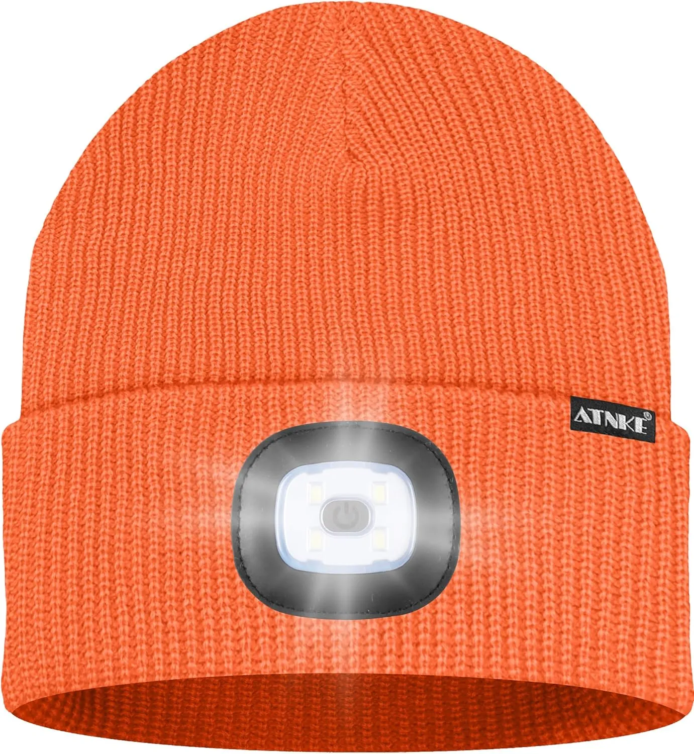 ATNKE LED Beanie with The Light, Unisex USB Rechargeable 4 LED Running Headlamp Bright Caps Gifts for Men Dad and Women
