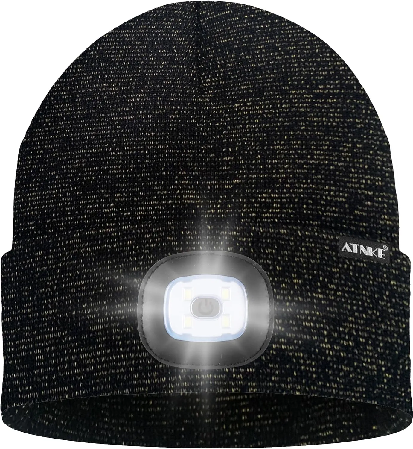 ATNKE LED Lighted Beanie Hat,USB Rechargeable 8 LED Red Glow Flashing Alarm Running Headlamp Cap Gifts for Men and Women
